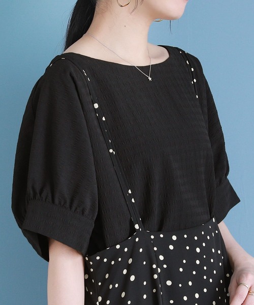 osharewalker（オシャレウォーカー）の「【廃盤】『袖ギャザードルマンプルオーバー』（シャツ/ブラウス・レディース・オフホワイト/ミント/ブラック・FREE）」の3枚目の写真