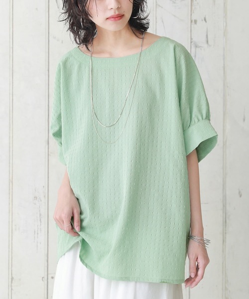 osharewalker（オシャレウォーカー）の「【廃盤】『袖ギャザードルマンプルオーバー』（シャツ/ブラウス・レディース・オフホワイト/ミント/ブラック・FREE）」の4枚目の写真