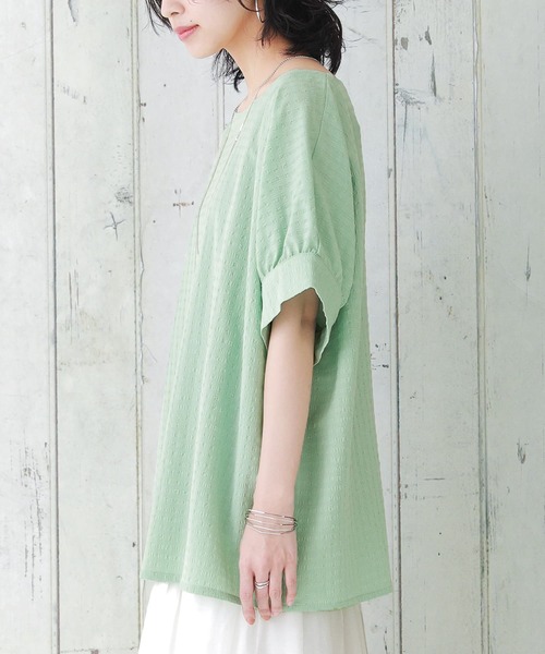 osharewalker（オシャレウォーカー）の「【廃盤】『袖ギャザードルマンプルオーバー』（シャツ/ブラウス・レディース・オフホワイト/ミント/ブラック・FREE）」の5枚目の写真