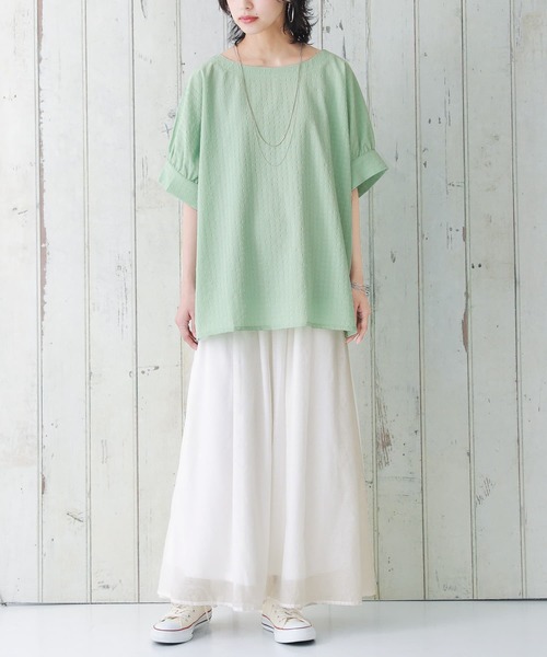 osharewalker（オシャレウォーカー）の「【廃盤】『袖ギャザードルマンプルオーバー』（シャツ/ブラウス・レディース・オフホワイト/ミント/ブラック・FREE）」の8枚目の写真