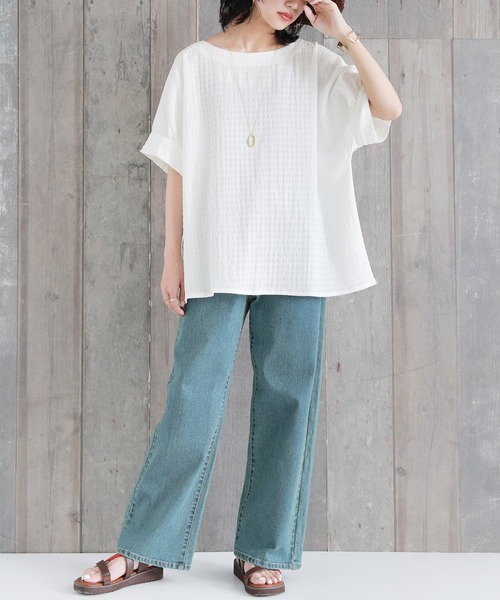 osharewalker（オシャレウォーカー）の「【廃盤】『袖ギャザードルマンプルオーバー』（シャツ/ブラウス・レディース・オフホワイト/ミント/ブラック・FREE）」の11枚目の写真