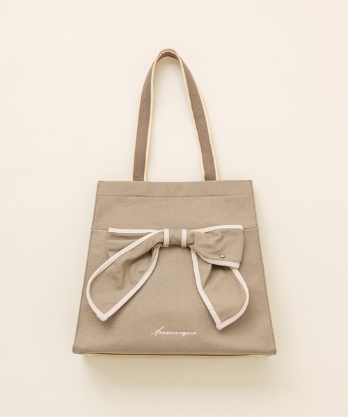 OLIVE des OLIVE(オリーブデオリーブ)の「【新色追加】Aimerianejoieリボントートバッグ 1031120190(トートバッグ・レディース・ブラック系その他/ブラック/ピンク/モカ/サックスブルー・FREE)」の4枚目の写真