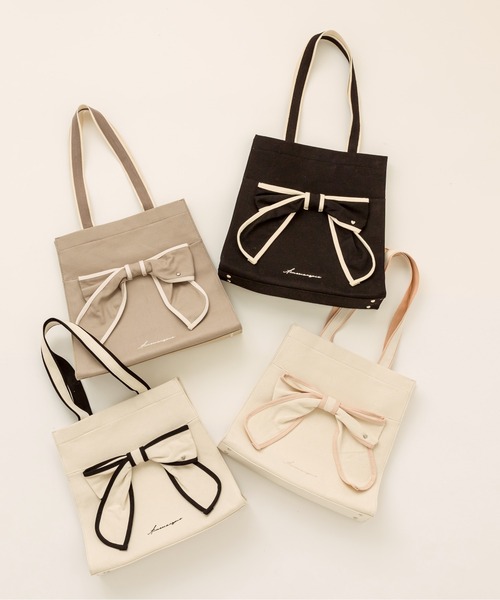 OLIVE des OLIVE(オリーブデオリーブ)の「【新色追加】Aimerianejoieリボントートバッグ 1031120190(トートバッグ・レディース・ブラック系その他/ブラック/ピンク/モカ/サックスブルー・FREE)」の16枚目の写真