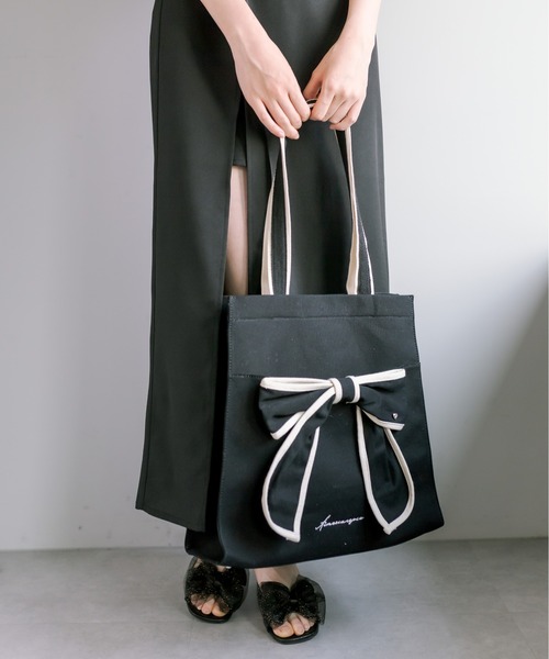 OLIVE des OLIVE(オリーブデオリーブ)の「【新色追加】Aimerianejoieリボントートバッグ 1031120190(トートバッグ・レディース・ブラック系その他/ブラック/ピンク/モカ/サックスブルー・FREE)」の21枚目の写真