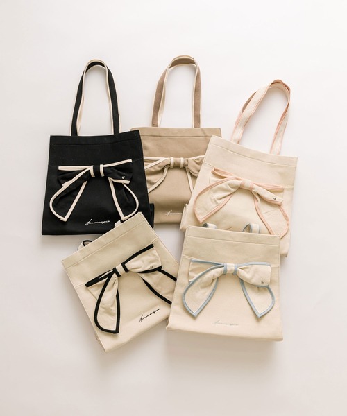 OLIVE des OLIVE(オリーブデオリーブ)の「【新色追加】Aimerianejoieリボントートバッグ 1031120190(トートバッグ・レディース・ブラック系その他/ブラック/ピンク/モカ/サックスブルー・FREE)」の12枚目の写真
