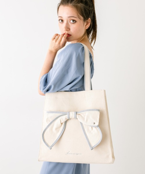 OLIVE des OLIVE(オリーブデオリーブ)の「【新色追加】Aimerianejoieリボントートバッグ 1031120190(トートバッグ・レディース・ブラック系その他/ブラック/ピンク/モカ/サックスブルー・FREE)」の9枚目の写真