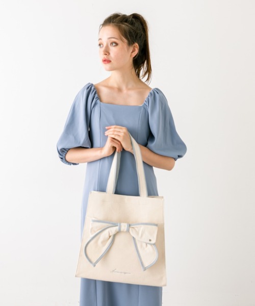 OLIVE des OLIVE(オリーブデオリーブ)の「【新色追加】Aimerianejoieリボントートバッグ 1031120190(トートバッグ・レディース・ブラック系その他/ブラック/ピンク/モカ/サックスブルー・FREE)」の8枚目の写真