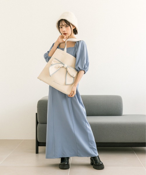 OLIVE des OLIVE(オリーブデオリーブ)の「【新色追加】Aimerianejoieリボントートバッグ 1031120190(トートバッグ・レディース・ブラック系その他/ブラック/ピンク/モカ/サックスブルー・FREE)」の14枚目の写真