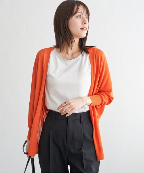 ikka（イッカ）の「ドルマンニットトッパーカーディガン（カーディガン/ボレロ・レディース・ブラック/オレンジ/グリーン/ライトグレー・S/M/L）」の17枚目の写真