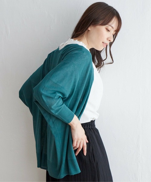 ikka（イッカ）の「ドルマンニットトッパーカーディガン（カーディガン/ボレロ・レディース・ブラック/オレンジ/グリーン/ライトグレー・S/M/L）」の8枚目の写真