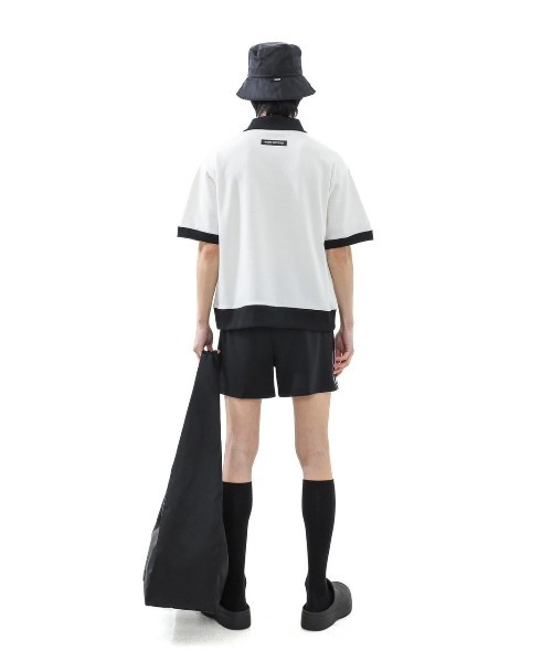 BASIC COTTON(ベーシックコットン)の「A'GEM/9 × .kom『BASIC COTTON/ベーシックコットン』MIX PK HALF TOP/ミックスカラー 半袖Tシャツ(Tシャツ/カットソー・メンズ・ホワイト/ブラック・FREE)」の6枚目の写真