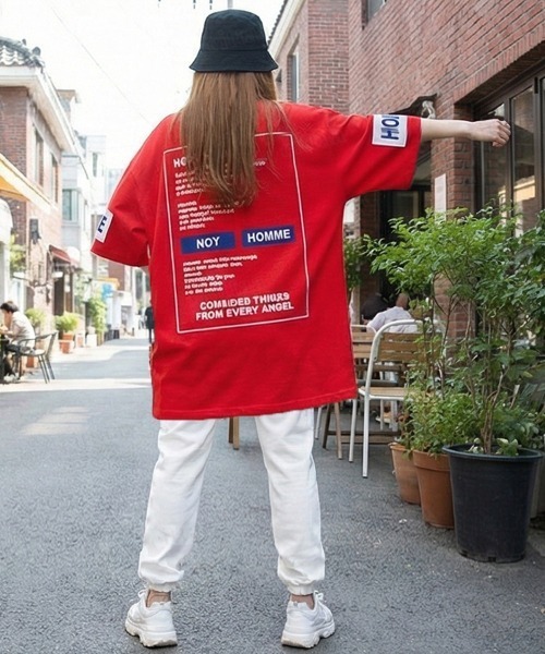 Dalfwin（ダールフィン）の「韓国ファッション HOMMEプリント半袖Tシャツ（Tシャツ/カットソー・レディース・ホワイト/ブラック・FREE）」の12枚目の写真