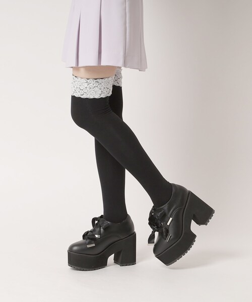 cs T&P(シーエスティーアンドピー)の「厚底ダブルリボンパンプス(パンプス・レディース・ブラック/ブラック系1・S/M/L/LL)」の17枚目の写真