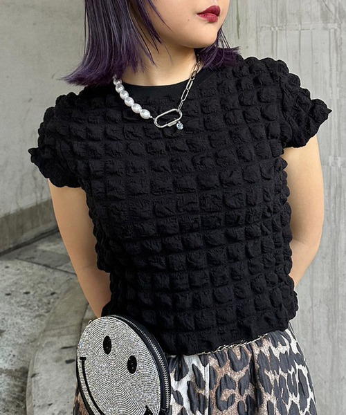Narcissus(ナルシス)の「【Narcissus】ポコポコトップス(Tシャツ/カットソー・レディース・ホワイト/ブラック・FREE)」の17枚目の写真