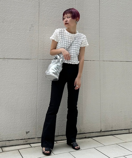 Narcissus(ナルシス)の「【Narcissus】ポコポコトップス(Tシャツ/カットソー・レディース・ホワイト/ブラック・FREE)」の11枚目の写真