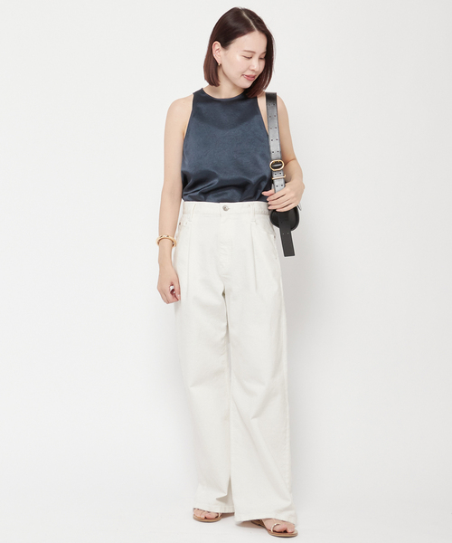 AP STUDIO（エーピーストゥディオ）の「*ホワイトタックバギーデニム（デニムパンツ・レディース・ホワイト・38/34/36）」の14枚目の写真