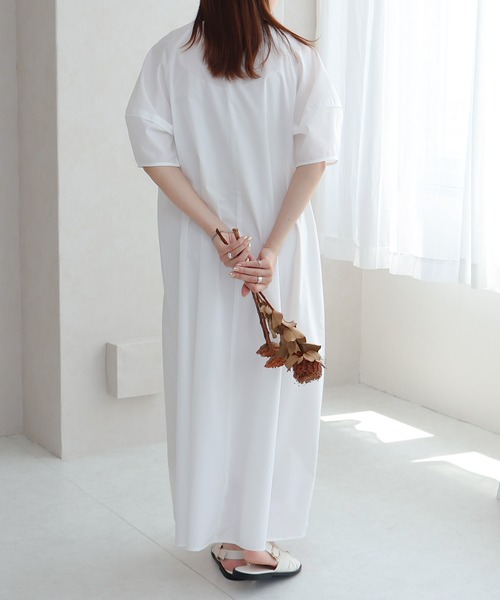 Social GIRL（ソーシャルガール）の「ランタン袖ラグランワンピース（ワンピース・レディース・ブラック系その他/ブルー/イエロー/ベージュ/ホワイト系その他/オフホワイト/ブラック・M）」の17枚目の写真