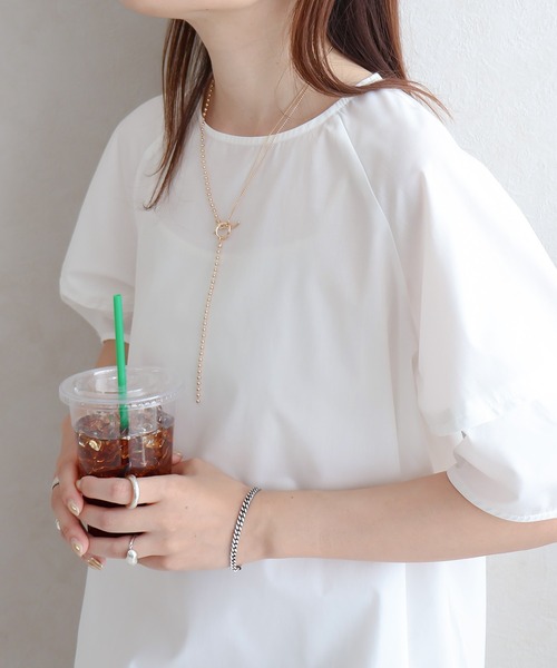 Social GIRL（ソーシャルガール）の「ランタン袖ラグランワンピース（ワンピース・レディース・ブラック系その他/ブルー/イエロー/ベージュ/ホワイト系その他/オフホワイト/ブラック・M）」の19枚目の写真