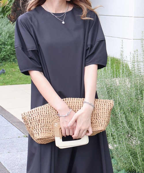 Social GIRL（ソーシャルガール）の「ランタン袖ラグランワンピース（ワンピース・レディース・ブラック系その他/ブルー/イエロー/ベージュ/ホワイト系その他/オフホワイト/ブラック・M）」の15枚目の写真