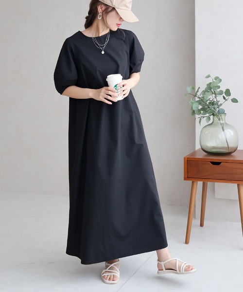 Social GIRL（ソーシャルガール）の「ランタン袖ラグランワンピース（ワンピース・レディース・ブラック系その他/ブルー/イエロー/ベージュ/ホワイト系その他/オフホワイト/ブラック・M）」の14枚目の写真