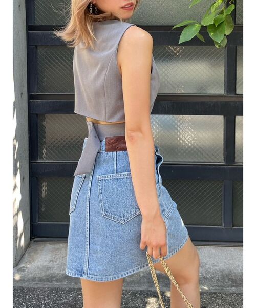 EVRIS（エヴリス）の「ベルテッドショートベスト（シャツ/ブラウス・レディース・グレー/ブラック・FREE）」の8枚目の写真