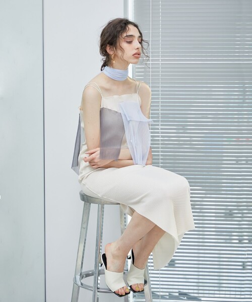 kotohayokozawa(コトハヨコザワ)の「【kotohayokozawa/コトハヨコザワ】《STUDIOUS別注》シースルーキャミソールドレス(ワンピース・レディース・グレー/ベージュ/ライトブルー・SMALL/MEDIUM)」の11枚目の写真