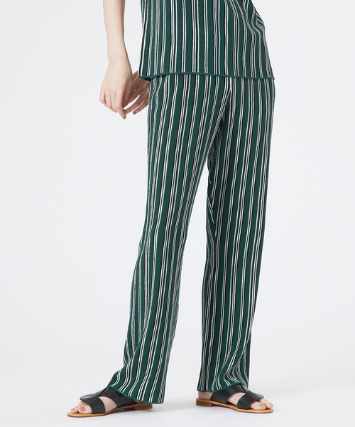 abahouse mavie(アバハウスマヴィ)の「ストライプニットパンツ(その他パンツ・レディース・グリーン/チャコールグレー・フリー)」の1枚目の写真