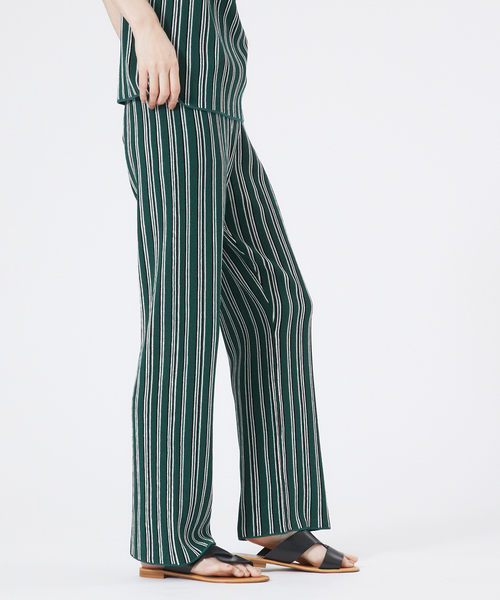 abahouse mavie(アバハウスマヴィ)の「ストライプニットパンツ(その他パンツ・レディース・グリーン/チャコールグレー・フリー)」の6枚目の写真