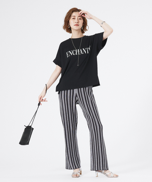 abahouse mavie(アバハウスマヴィ)の「ストライプニットパンツ(その他パンツ・レディース・グリーン/チャコールグレー・フリー)」の11枚目の写真