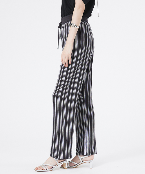 abahouse mavie(アバハウスマヴィ)の「ストライプニットパンツ(その他パンツ・レディース・グリーン/チャコールグレー・フリー)」の5枚目の写真