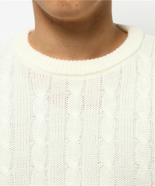 SENSE OF PLACE by URBAN RESEARCH(センスオブプレイスバイアーバンリサーチ)の「ケーブルセーター(ニット/セーター・メンズ・ネイビー/グレー/ホワイト/バーガンディー・LARGE/MEDIUM)」の7枚目の写真