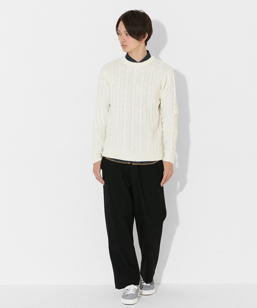 SENSE OF PLACE by URBAN RESEARCH(センスオブプレイスバイアーバンリサーチ)の「ケーブルセーター(ニット/セーター・メンズ・ネイビー/グレー/ホワイト/バーガンディー・LARGE/MEDIUM)」の10枚目の写真