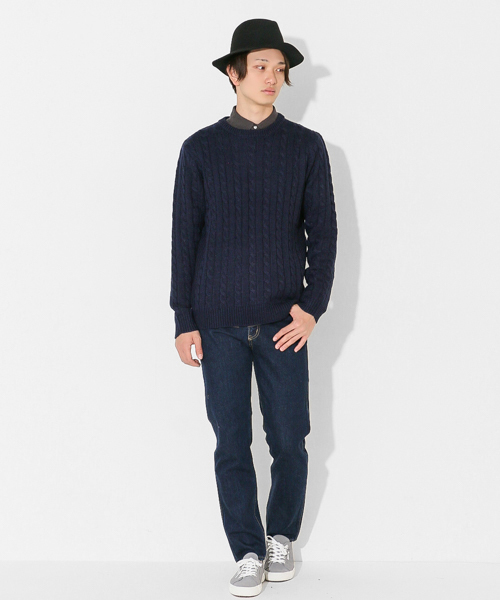 SENSE OF PLACE by URBAN RESEARCH(センスオブプレイスバイアーバンリサーチ)の「ケーブルセーター(ニット/セーター・メンズ・ネイビー/グレー/ホワイト/バーガンディー・LARGE/MEDIUM)」の12枚目の写真