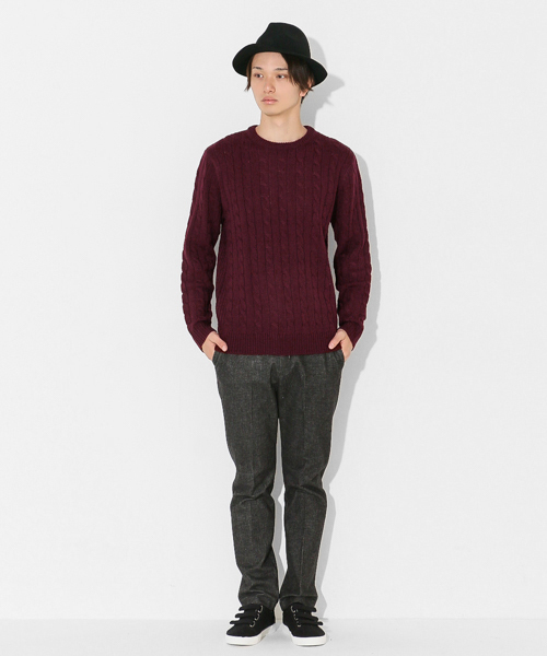 SENSE OF PLACE by URBAN RESEARCH(センスオブプレイスバイアーバンリサーチ)の「ケーブルセーター(ニット/セーター・メンズ・ネイビー/グレー/ホワイト/バーガンディー・LARGE/MEDIUM)」の13枚目の写真