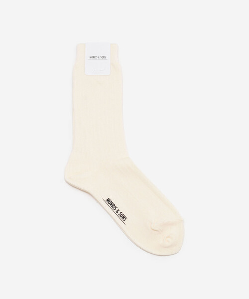 Morris & Sons（モリスアンドサンズ）の「MORRIS & SONS | ハイゲージリブソックス WOMEN（ソックス/靴下・レディース・ベージュ/ホワイト/ライトブルー/オレンジ/ブラック・WOMENS）」の2枚目の写真