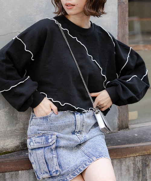 RAGEBLUE（レイジブルー）の「メロウデザインスウェット（スウェット・レディース・ホワイト/ブラック/ブルー・FREE）」の3枚目の写真