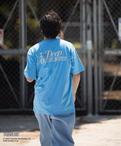 #Re:room(リルーム)の「#Re:room PEANUTS DEEP OCEAN WAVES Tシャツ(Tシャツ/カットソー・メンズ・ブルー/ホワイト・M-L/L-XL/S-M)」の4枚目の写真