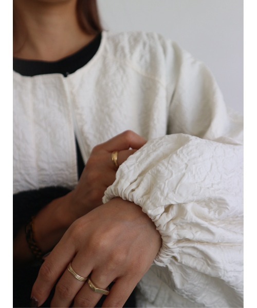 TRUNC（トランクエイティーエイト）の「Jacquard No Collar Jacket（ブルゾン・レディース・アイボリー/ブラック・FREE）」の5枚目の写真