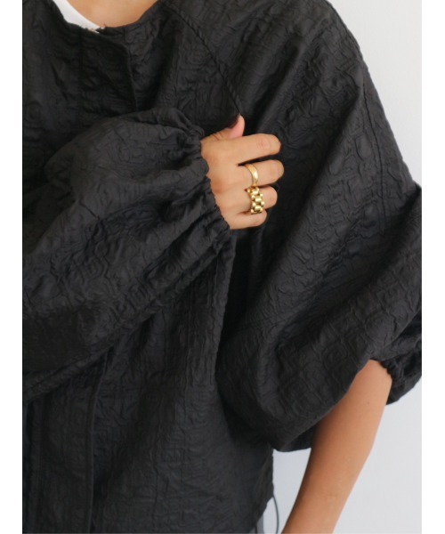 TRUNC（トランクエイティーエイト）の「Jacquard No Collar Jacket（ブルゾン・レディース・アイボリー/ブラック・FREE）」の11枚目の写真