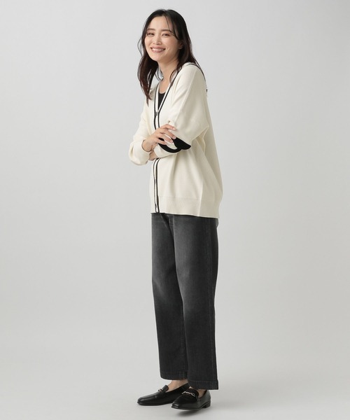 Elura(エルーラ)の「バイカラーカーディガン(カーディガン/ボレロ・レディース・ブラック/ホワイト・LARGE/MEDIUM)」の5枚目の写真