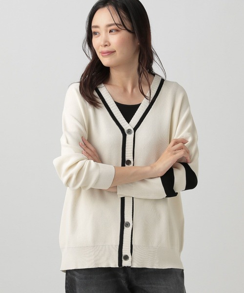 Elura(エルーラ)の「バイカラーカーディガン(カーディガン/ボレロ・レディース・ブラック/ホワイト・LARGE/MEDIUM)」の8枚目の写真