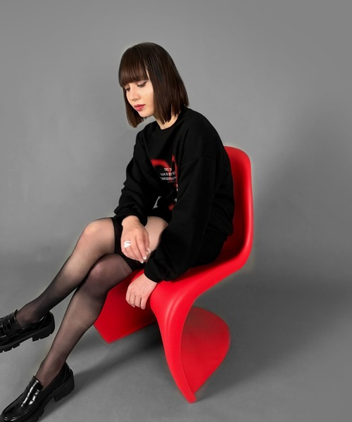 jiasecond.(ジアセカンド)の「【jiasecond.】ハートレタリングプリントロンT / トップス カットソー ハート プリント ロンT クロップド丈 ショート グレー ブラック ZOZOTOWN限定(Tシャツ/カットソー・レディース・ブラック/ライトグレー・FREE)」の9枚目の写真