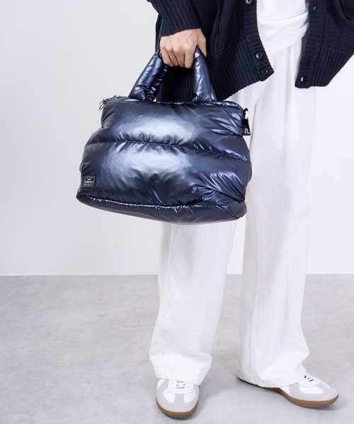 ROOTOTE(ルートート)の「ROOTOTE フェザールー中綿入ミニトートBAG(トートバッグ・メンズ・ブラック/グレー系その他/グレイッシュブルー/グレー系/ネイビー系/オレンジ/マスタード/カーキ系/ゴールド系/パープル系/シルバー系/ダークカーキ・FREE)」の9枚目の写真