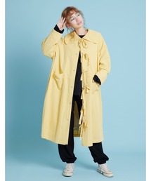 ステンカラーコート（イエロー/黄色系・ナイロン）ファッション