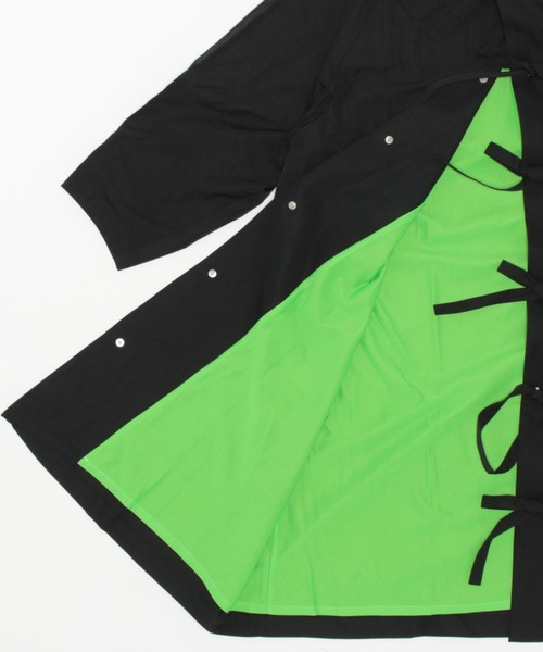 ARCHIVER（アーカイバ）の「【8】【little sunny bite】Nylon long ribbon jacket（ステンカラーコート・レディース・イエロー/ホワイト・SMALL/MEDIUM）」の4枚目の写真