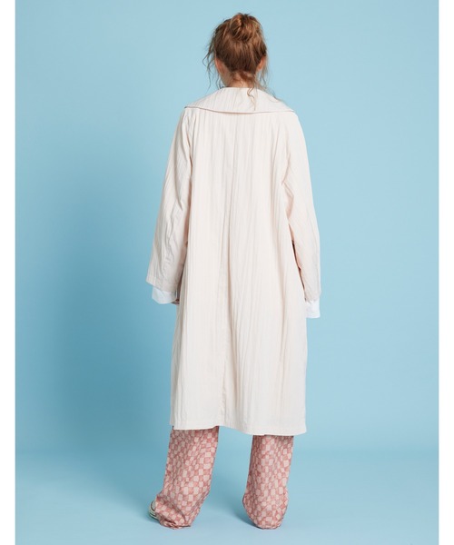 ARCHIVER（アーカイバ）の「【8】【little sunny bite】Nylon long ribbon jacket（ステンカラーコート・レディース・イエロー/ホワイト・SMALL/MEDIUM）」の7枚目の写真