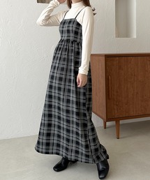 【apres jour clair】チェック柄フレアキャミワンピース【ZOZOTOWN限定アイテム】