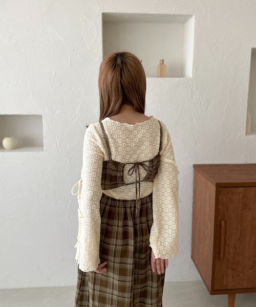 apres jour clair（アプレジュールクレア）の「【apres jour clair】チェック柄フレアキャミワンピース【ZOZOＴＯＷＮ限定アイテム】（ワンピース・レディース・ブラウン系その他/グレー/ブラック・X-LARGE/フリー）」の8枚目の写真