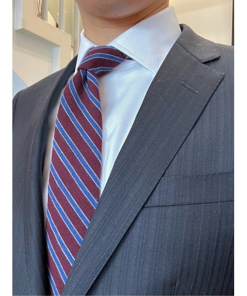BROOKS BROTHERS(ブルックスブラザーズ)の「ウール フレームドストライプタイ(ネクタイ・メンズ・バーガンディー/ブラウン・ONE SIZE)」の8枚目の写真