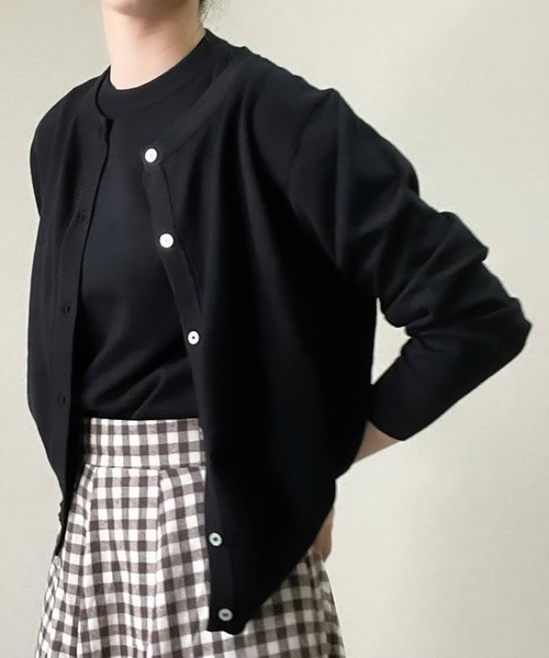 aquagarage（アクアガレージ）の「ニットアンサンブル（カーディガン/ボレロ・レディース・グリーン/ピンク/ボルドー/ブラウン/ライトパープル/ネイビー/アイボリー/ライトブルー/ベージュ/ブラック/イエロー/ホワイト/グレー・L/M）」の3枚目の写真